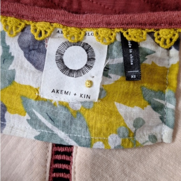 Akemi + Kin Preppy Textured Quilting Open Front Jacket Rust Red Size XS - Picture 8 of 10